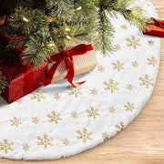 1/3pcs Festive Polyester Christmas Tree Skirt with Snowflake Design- Perfect for Home, Hotel & Shopping Mall Holiday Decorations
