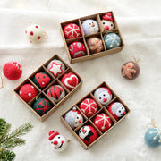 6 Christmas Decoration Felt Balls Small Hanging Christmas Snowflakes Snowman Garland Christmas Tree Decorations Christmas Gifts