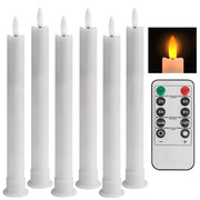 Flameless LED Taper Candles with Remote Flickering Electronic Candle Ivory/White Tea Lighting for Christmas Halloween Home Decor