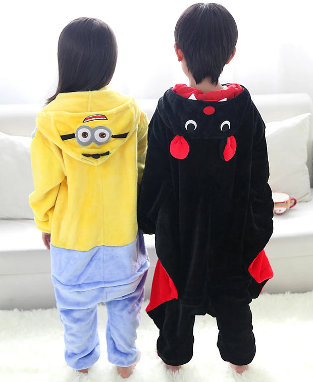 Kigurumi Bat Minion Cartoon Onesies Kids Children Animal Pajamas Girls Boys Anime Cosplay Costumes For Christmas Halloween Party