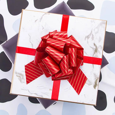 New 12PCS Christmas Pull String Bows Big 3.54 Inch Gift Bows Ribbon for Xmas Present Wrapping Florist Flower Basket Decoration