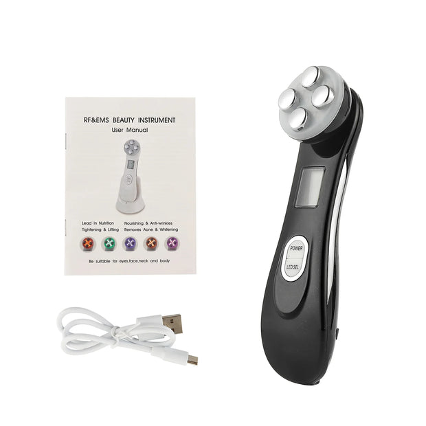 Facial Electroporation LED Photon Beauty Device RF Radiofrequen EMS Lifting Tighten Machine Skin Care Microcurrent Face Massager