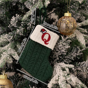 Christmas Stockings Xmas Gift Knitting Socks Pendant Red A-Z Letter Hanging Stock Christmas Tree Decor Ornament Navidad Gift Bag