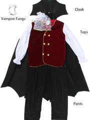 Halloween Fantasy Children's Costumes Ghost Bride Gothic Cosplay Girls Red Vampire Day of The Dead Kids Costumes for Boy Girl