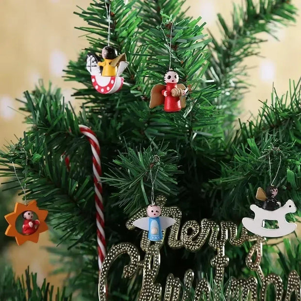 Creative Christmas Tree Decoration Wooden Small Pendant Small Ornaments Boxed Window Props Ornaments Christmas Decorations