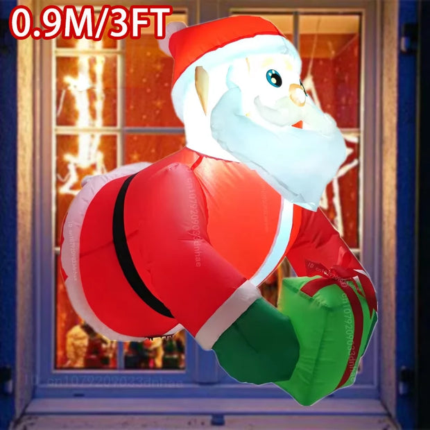 Christmas Decor Inflatable Model Santa Snowman Built-in LED Lights Xmas Party Indoor Outdoor Party & Holiday DIY Decorations