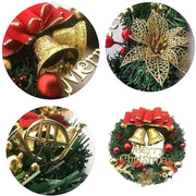 Artificial Merry Christmas Wreath with Bow Christmas Door Hanging Rattan Ornament Garland Christmas Suitable for Home Decoration