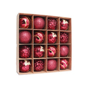 6cm 12/16pcs Christmas Ball Ornaments Printed Purple Red Christmas Tree Party Decoration New Year Christmas Spheres Pendant 2025