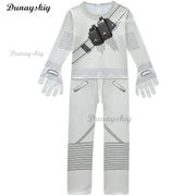 Fortnites DJ Marshmello Cosplay Halloween Costume with Boys Girls 842 Jumpsuit Carnival Party Electric Syllables Bodysuit