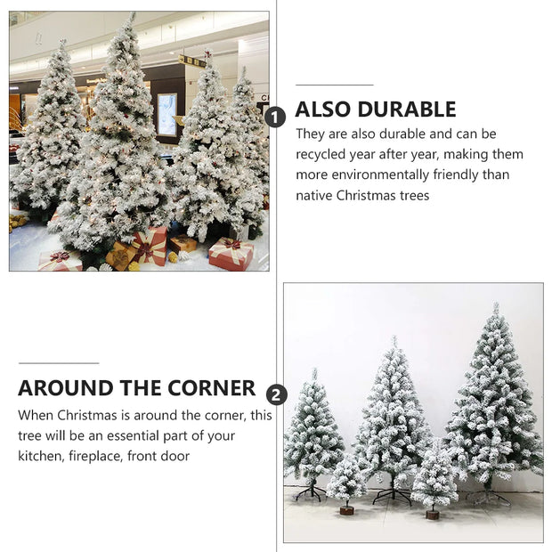 Christmas Decor Artificial Flocked Tree White Xmas Adorable Scene Layout Prop Household Simulated Green Simulation Supply