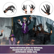Halloween Articulated Fingers Scary Fake Fingers Skeleton Hand Cosplay Finger Glove Realistic Horror Ghost Claw Prop Party Decor