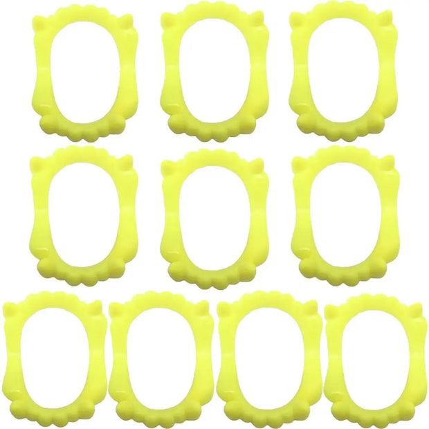 10 pcs/set Glow Luminous Dentures Werewolf Cosplay Costume Prop Halloween Fake Teeth Plastic Zombie Fake Teeth