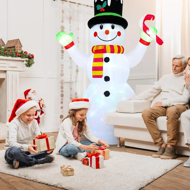 7 FT Christmas Inflatable Outdoor Decoration,Snowman Christmas Inflatable Blow Up Christmas Decorations Outdoor with Built-in C