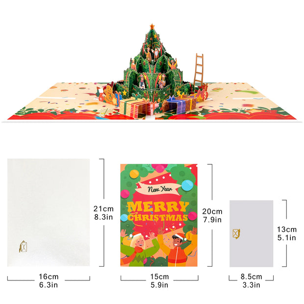 Pop Up Christmas Card, 3D Holidays Greeting Cards, New Year Card