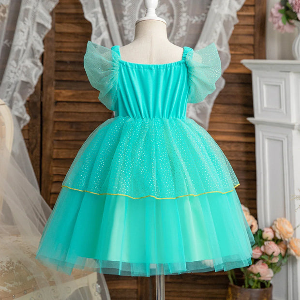 Jasmine Costume for Kids Girl Fancy Birthday Party Gown Princess Dress Carnival Children Clothing 2024 New Halloween Disguise