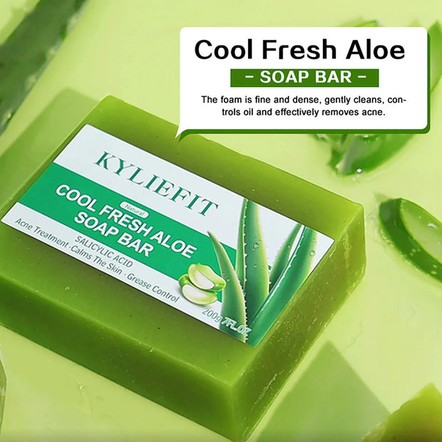 AILKE Aloe Vera Whitening Soap, Remove Spot, Pimples, Skin Radiant, Improve Skin Luster, Vegan Bath Wash for Women Men