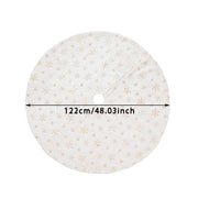 Luxury Faux Fur Christmas Tree Skirt Snowflake White Plush Mat Holiday Decor For Xmas New Year Home Ornament