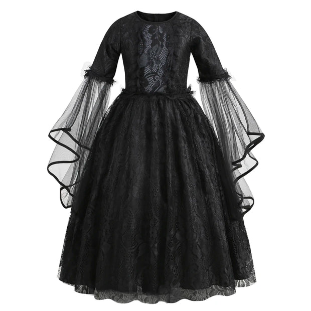 Disney Villain Role Playing Maleficent Costume Girl Halloween Evil Queen Lace Dress Deluxe Maleficent Cosplay Apparel Vestidos