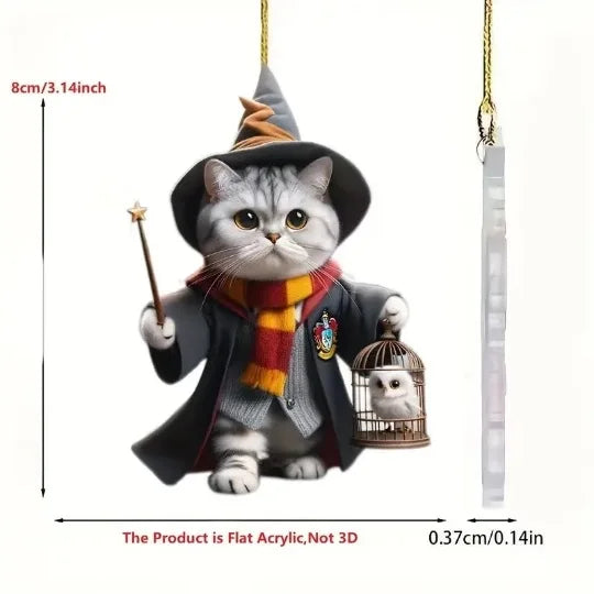 Christmas Modern Home Decoration,Car Pendant Hanging Ornament2d Acrylic Funny Cat Christmas Tree Ornament Cat Acrylic Ornament