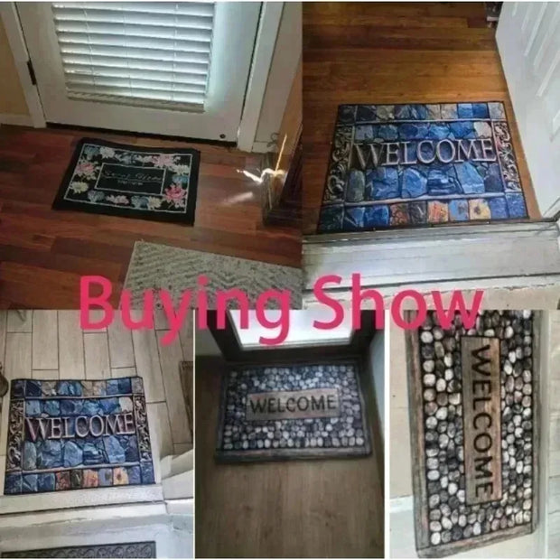 Christmas Gingerbread Man Welcome Door Mat Front Door Mat Outdoor Entrance Mat with Christmas Door Mat Home Decor Check-in Gift