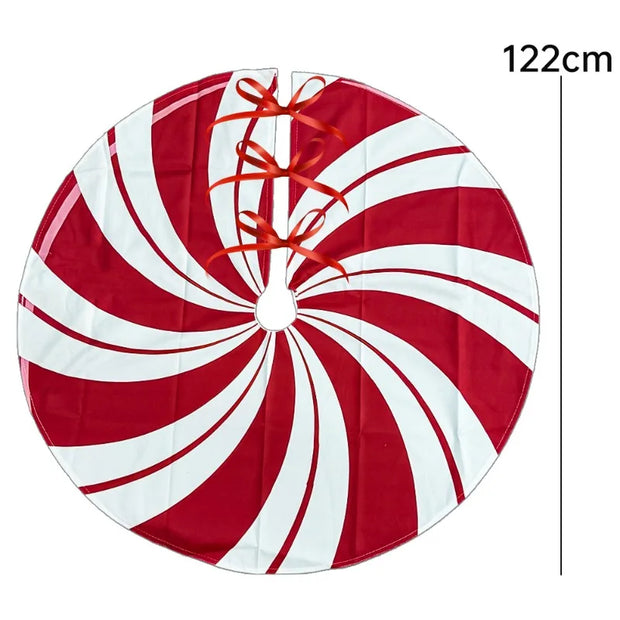Christmas Tree Skirt Xmas Tree Mat Plush Trees Skirts Flowers Surround Bottom Carpet Base Round Cover Rug New Year Party Decor