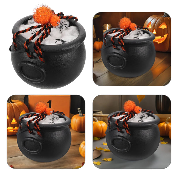 Halloween Lights Glowing Cauldron Pot with Skeleton Cauldrons Decorations Outdoor