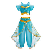 Kids Princess Costume Children Elsa Anna Halloween Dress Girl Jasmine Moana Dinner Dress Rapunzel Mermaid Pageant Disguise 3-10Y