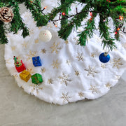 78/90Cm Christmas Tree Skirt White Plush Christmas Tree Foot Carpet Snowflake Faux Fur Christmas Tree Base Cover Decoration Home
