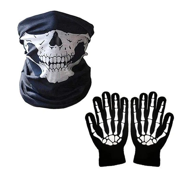New Terror Halloween Party Cosplay Children Adult Death Black Cloak Cloak Halloween Skull Skeleton Ball Costume Prop Set