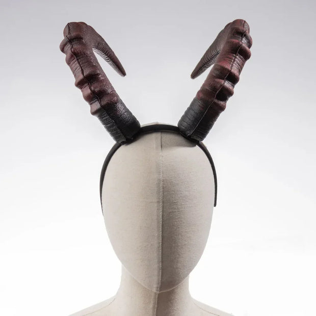 Black Demon Horn Headpiece Cosplay Women Gothic Devils Sexy Animal Ox Horns Headwear Halloween Carnival Party Costume Props