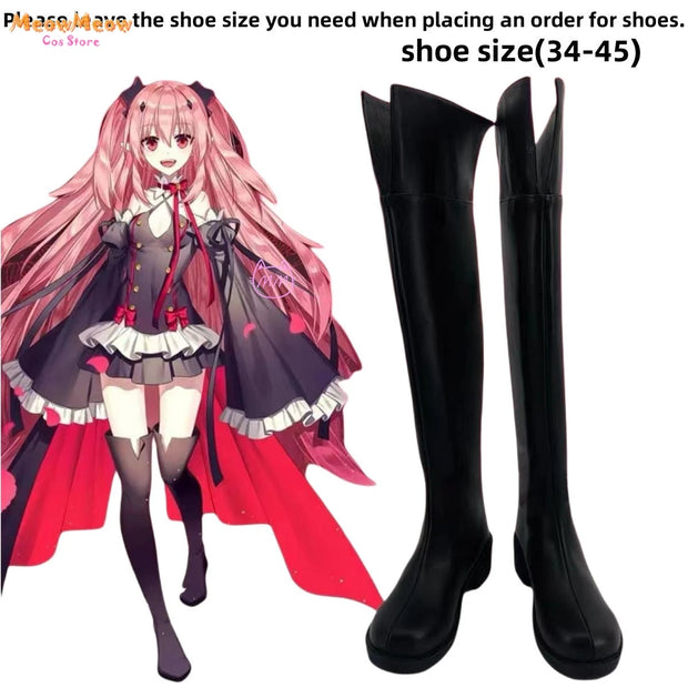 Anime Seraph Of The End Krul Tepes Cosplay Costume Owari No Seraph Witch Vampire Wig Dress Boot Woman Sexy Christmas Suit