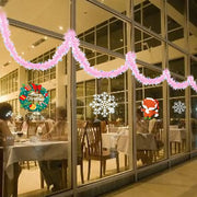 2pcs Christmas Tinsel Garland, Pink Glittering Decoration For Tree Party Wedding Supplies, Party Decor, Holiday Decor