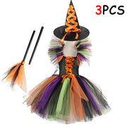 Halloween Kid Girl Cosplay Costume Maleficent Tulle Purple Black Dress Girls Vestidos Party Evil Queen Mesh Princess Dresses