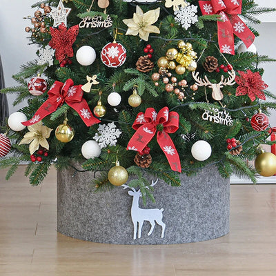 Christmas Tree Decoration Grey Bottom Skirt Feet Covering Skirts Christmas Home Party Tree Cover Decorative Supplies