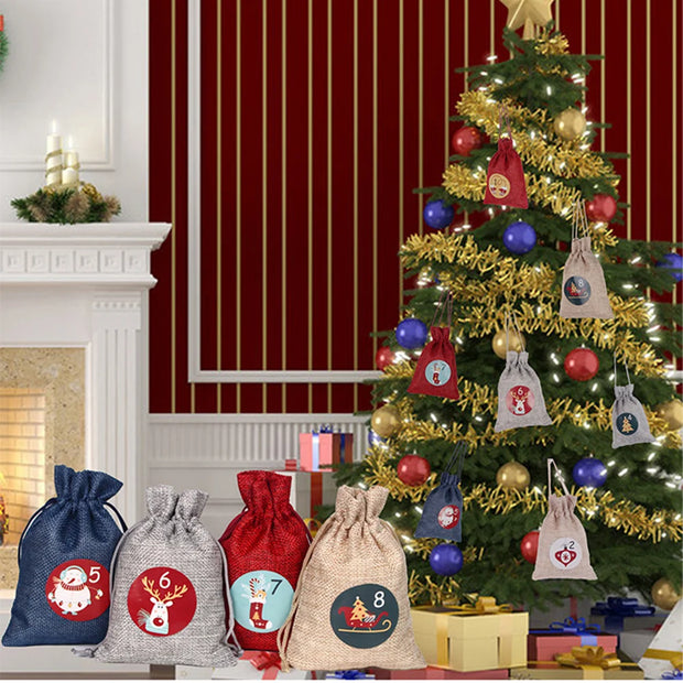Christmas Countdown Stickers | Advent Calendar Labels | Gift Wrapping Decals | Self-Adhesive Tags | DIY Holiday Countdown Kit