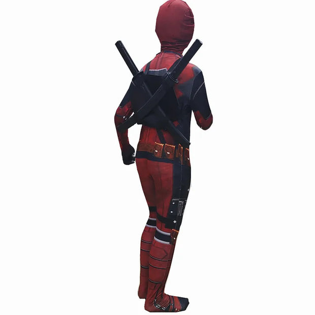 Deadpool Costume Kids Superhero Child Cosplay Costumes Jumpsuit Children Deadpool Costume Accessories Man Halloween Bodysuit