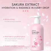 Cherry Blossom Body Cream 200g Moisturizing Lotion Daily Skin Care Essential Holiday Gift Idea