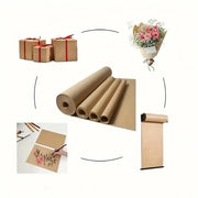 5/10M Brown Kraft Paper Roll DIY Gift Wrapping Kraft Paper Roll for Painting Art Craft Gift Party Christmas Day Gift Packing