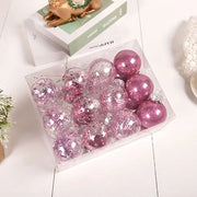24pcs 6CM Christmas Ball Set Shatterproof Delicate Christmas Tree Decoration Pendant Transparent Waterproof Hanging Ornament