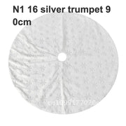 Hong Kong Love Christmas Tree Skirt round Plush Snowflake Design Home Decorations Short Apron