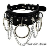 Woman Black Bat Punk Choker Collar Necklace Sexy PU Leather Heart Lock Key Spike Gothic Cosplay Accessories Party Jewelry New