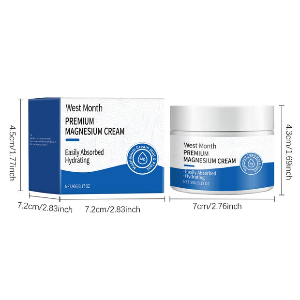 WEST MONTH Premium Magnesium Cream Moisturizing and Refreshing Body Lotion with Lavender Fragrance to Care for Sleep 3.17 OZ