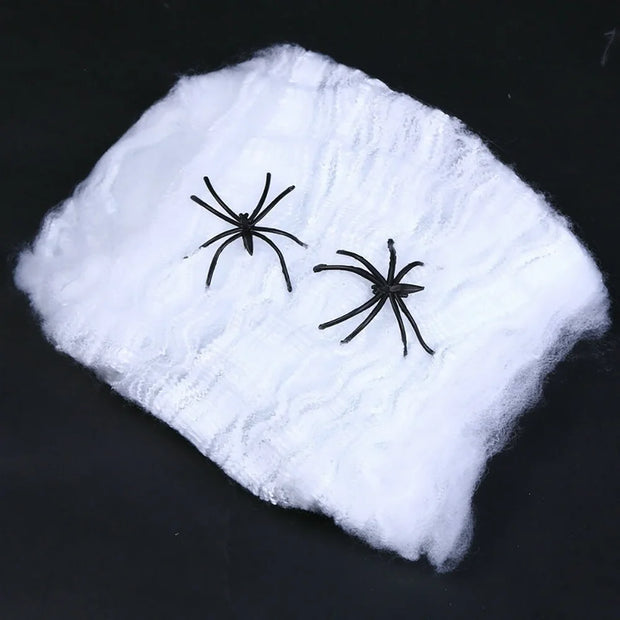 20/40g Halloween Spider Webs Spider Decor Halloween Home Party Scream Festa Black Spider Web Outdoor Propm Haunted Decoration