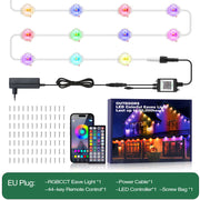 RGB Eaves Lights Smart Bluetooth APP Permanent Outdoor Music Sync Light Waterproof Christmas LED Strings 15M 30M 60M 90M 150M
