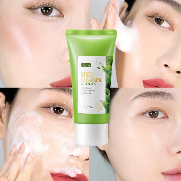 Green Tea Skin Care Set Oil Control fresh Serum Day Cream Repair Face Nourish Toner Cleaning Mud Mask Skin Care suit