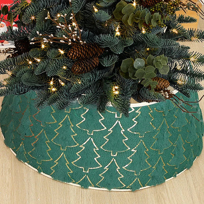 Tree Bottom Surrounder Stereoscopic Skirt Replacement Christmas Tree Collar Family Party New Year Red Green Indoor Decoration