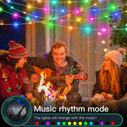 RGBIC USB 5V Christmas Tree LED String Light Bluetooth Music APP Control Fairy Lights Birthday Party Room Decor Garland Light
