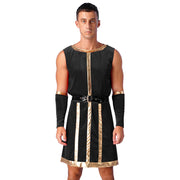 Mens Roman Spartan Gladiator Warrior Costume Ancient Greek Mythology God Toga Fancy Dress Up Halloween Cosplay Costumes