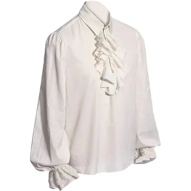 Vampire Renaissance Victorian Shirts for Men and Women  White Steampunk Ruffle Medieval Halloween Costume