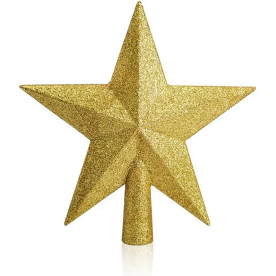 8 IN Shiny Mini Christmas Tree Top Star Decoration, Perfect for Indoor Party Home Decor, Festive Holiday Ornament for Xmas Trees